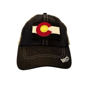 Colorado state flag patch "Breck" stitching Trucker SnapBack Hat Cap Y2K 90s